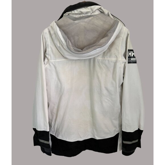 Helly Hansen Mens White Offshore Sailing Jacket Waterproof & Windproof Red & Bla - Picture 5 of 7